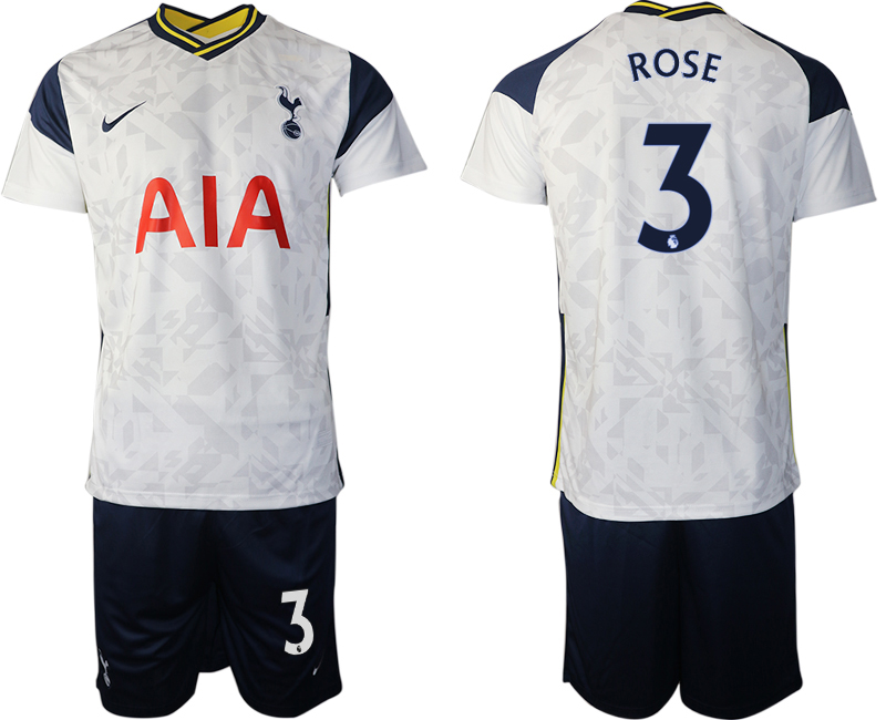 Men 2020-2021 club Tottenham home #3 white Soccer Jerseys
